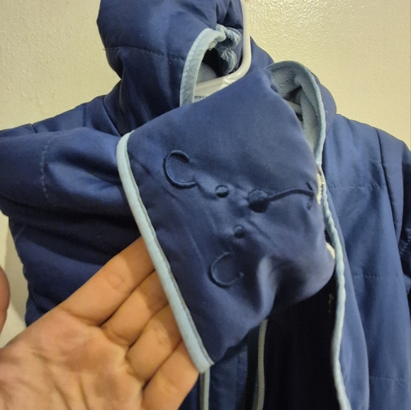 GAP Navy Quilted Baby Snowsuit - Picture 4 of 5